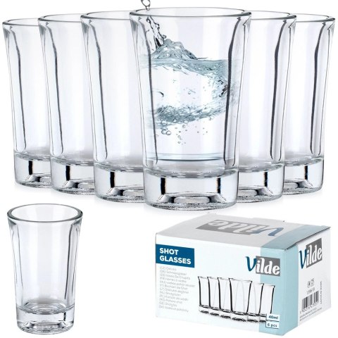 Kieliszki do Wódki VILDE Szklane 6 szt. 40 ml Wzmocnione Dno