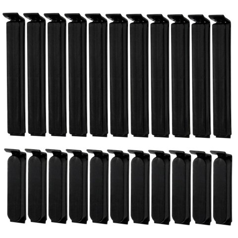 Klipsy do Torebek VILDE 22 szt. Czarny 2 Rozmiary Tworzywo Szczelne