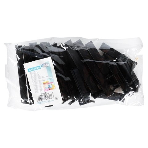 Klipsy do Torebek VILDE 22 szt. Czarny 2 Rozmiary Tworzywo Szczelne