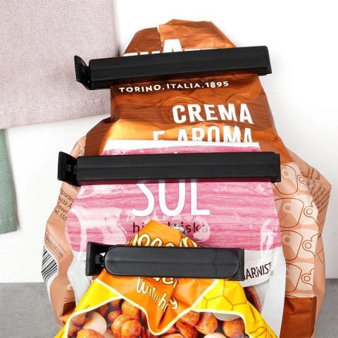 Klipsy do Torebek VILDE 40 szt. 2 Rozmiary Czarny Szczelne Duży Zestaw