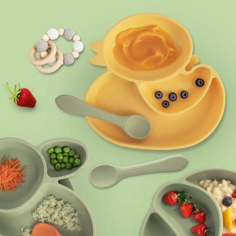 Łyżeczka Dziecięca Silikonowa Zielona 14 x 3,5 cm do Zmywarki ORION