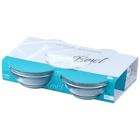 Miseczki 10,5 cm 200 ml Szkło 4 szt do Zmywarki EXCELLENT HOUSEWARE