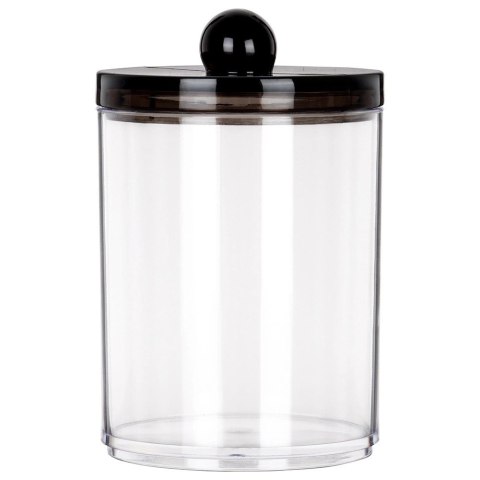 Pojemnik na Patyczki Płatki Kosmetyczne 7 x 11 cm VILDE z Czarną Pokrywką