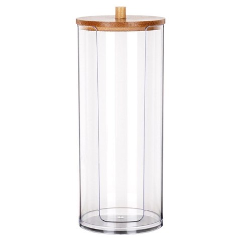 Pojemnik na Płatki Kosmetyczne Podajnik Bambus 7 x 18 cm VILDE z Pokrywką
