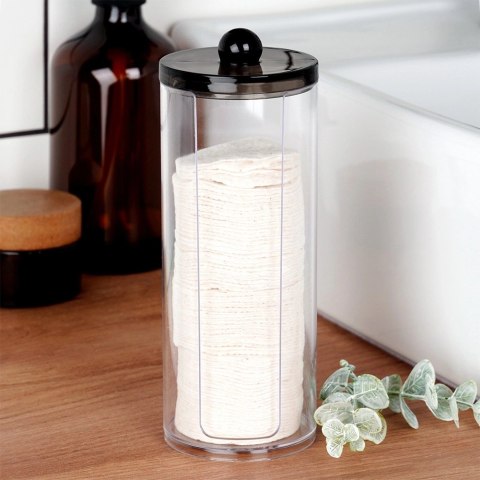 Pojemnik na Płatki Kosmetyczne z Podajnikiem 7 x 19 cm VILDE Przezroczysty