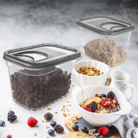 Pojemnik na Kapsułki Karmę Sypkie 1,3 L ORION z Dozownikiem 16,5 x 11,5 cm