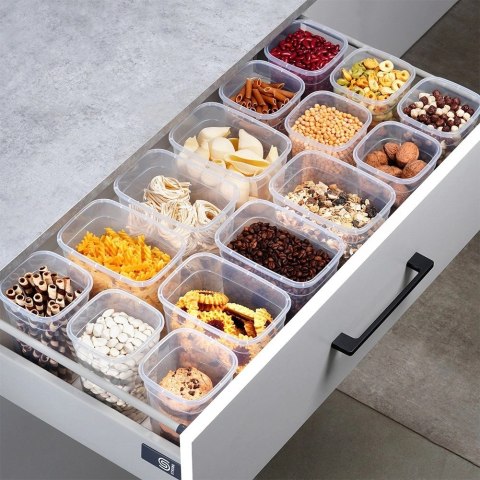 Pojemnik na Sypkie Piętrowany 1,85 L VILDE z Pokrywką Zamykany 16,5 x 16 cm