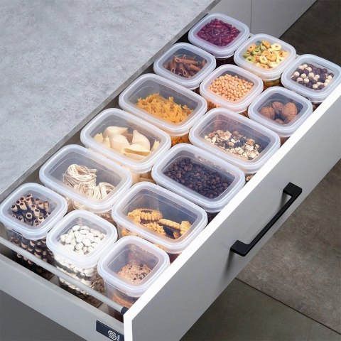 Pojemnik na Sypkie Piętrowany 1 L VILDE z Pokrywką Zamykany 16 x 11 cm