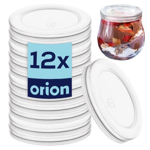 Zestaw 12 Pokrywek do Słoika Jogurt 62 cm Szczelna ORION Desery 200 ml