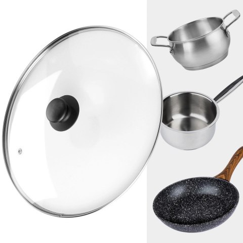 Pokrywka Szklana Duża Żaroodporna Odpowietrznik 32 cm VILDE Zmywarka