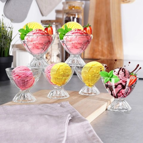 Pucharki do Lodów Szklane 6 szt. 100 ml Mini Desery Elegancja VILDE