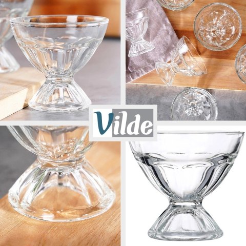 Pucharki do Lodów Szklane 6 szt. 100 ml Mini Desery Elegancja VILDE