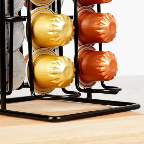 Stojak na Kapsułki Nespresso Metalowy Czarny 32 szt. 30 cm VILDE
