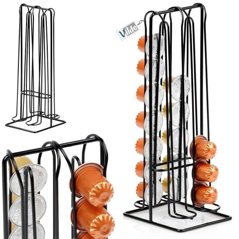 Stojak na Kapsułki Nespresso Metalowy Czarny 32 szt. 30 cm VILDE