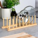 Stojak na Pokrywki i Talerze Bambusowy Organizer 8 szt. 34,5 cm VILDE