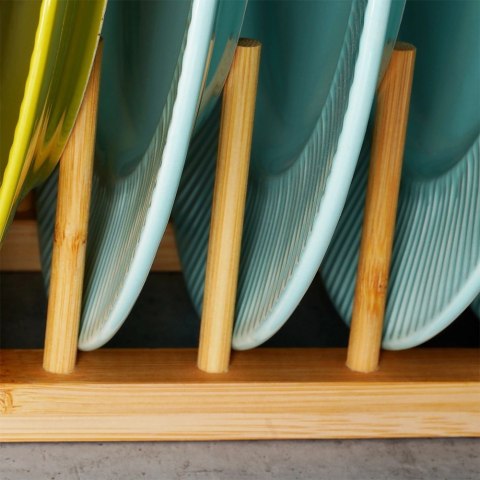 Stojak na Pokrywki i Talerze Bambusowy Organizer 8 szt. 34,5 cm VILDE