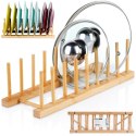 Stojak na Pokrywki i Talerze Bambusowy Organizer 8 szt. 34,5 cm VILDE