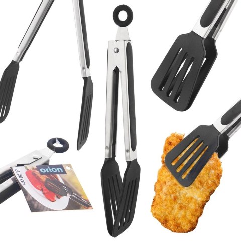 Szczypce Kuchenne z Blokadą Termoplastyczne Czarne 26 cm ORION