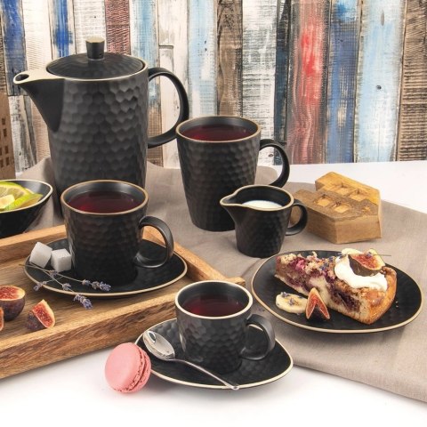 Talerz Deserowy Kamionka Czarna TEA TIME 16,5 x 15 cm ORION Plaster Miodu