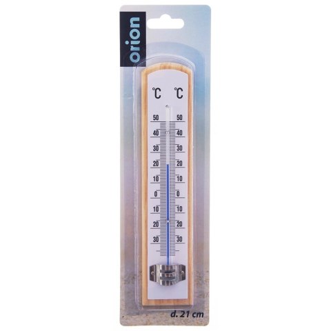 Termometr Uniwersalny Drewniany Biały ORION 21 cm do Wewnątrz i Zewnątrz