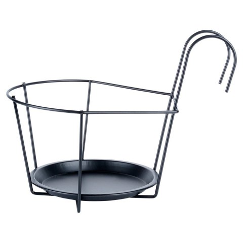 Uchwyt Balkonowy na Doniczkę Metalowy 29 x 22 cm VILDE do Balustrad 5 cm