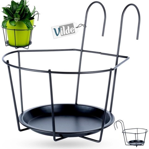 Uchwyt Balkonowy na Doniczkę Metalowy 29 x 22 cm VILDE do Balustrad 5 cm