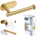 Uchwyt na Papier Toaletowy Stal Nierdzewna Złoty Montaż Taśma 16,5 x 7.7 cm