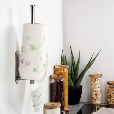 Wieszak na Ręcznik Papierowy VILDE Srebrny Stal Nierdzewna 33,5 cm