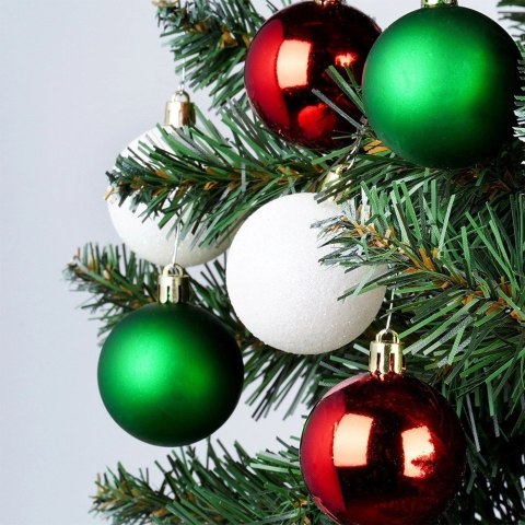 Bombki Choinkowe VILDE Czerwone Zielone Białe 5 cm Zestaw 16 szt.