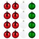 Bombki Choinkowe VILDE Czerwone Zielone Białe 5 cm Zestaw 16 szt.
