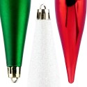Bombki Choinkowe VILDE Sople Czerwone Zielone Białe 15 cm 4 szt.