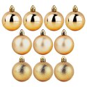 Bombki Choinkowe VILDE Złote 5 cm Zestaw 10 szt. Błyszczące Matowe