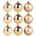 Bombki Choinkowe VILDE Złote 6 cm 9 szt. Błyszczące Matowe Strukturalne