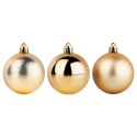 Bombki Choinkowe VILDE Złote 6 cm 9 szt. Błyszczące Matowe Strukturalne