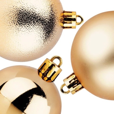 Bombki Choinkowe VILDE Złote 6 cm 9 szt. Błyszczące Matowe Strukturalne