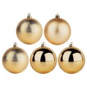 Bombki Choinkowe VILDE Złote 8 cm 5 szt. Nietłukące Błyszczące Struktura
