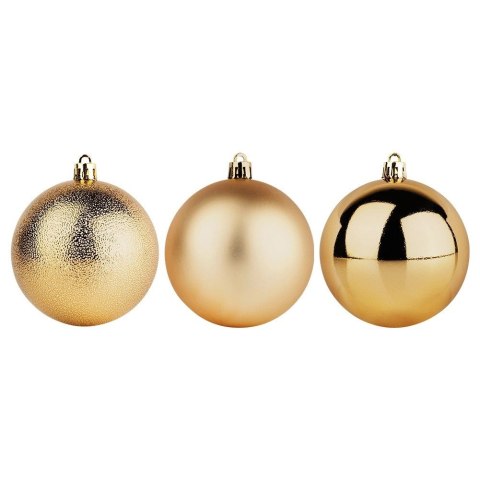 Bombki Choinkowe VILDE Złote 8 cm 5 szt. Nietłukące Błyszczące Struktura