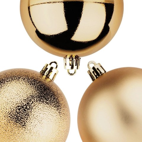 Bombki Choinkowe VILDE Złote 8 cm 5 szt. Nietłukące Błyszczące Struktura