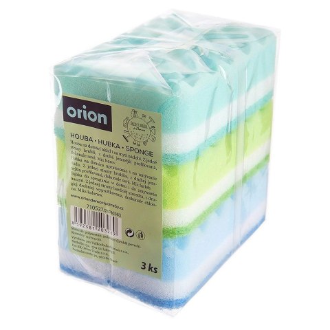 Gąbka Kuchenna ORION 3 szt. Wielokolorowa Chłonna Dwustronna