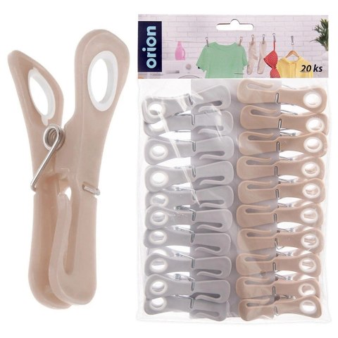 Klamerki na Pranie ORION Plastikowe 20 szt. Otwór na Wieszak