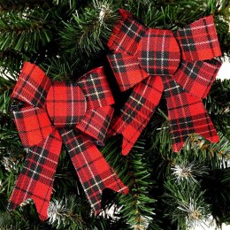 Kokarda Dekoracyjna Świąteczna HSD 2 szt. Kratka 13 x 17 cm do Ozdoby