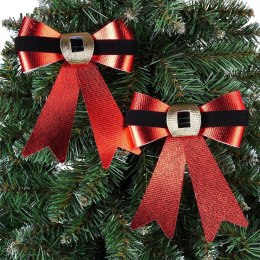 Kokarda Dekoracyjna Świąteczna HSD 2 szt. 15 x 17 cm Czerwona Połysk