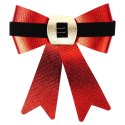 Kokarda Dekoracyjna Świąteczna HSD 2 szt. 15 x 17 cm Czerwona Połysk