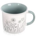 Kubek Porcelanowy 400 ml ORION Kwiaty Biały Solidny do Zmywarki