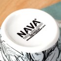 Kubek Porcelanowy 380 ml NAVA Biały Czarne Kwiaty do Zmywarki Mikrofali