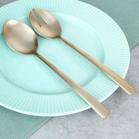 Łyżki do Sałatek Stal Nierdzewna Złote 25 x 5,5 cm 2 Szt. EXCELLENT