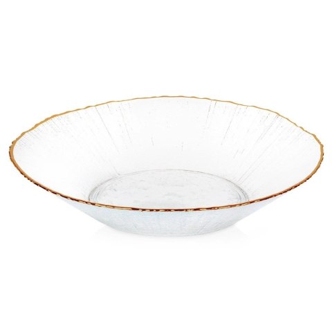 Miska Sałatkowa 20,5 cm 500 ml Szkło Złoty Rant Dekor VILDE