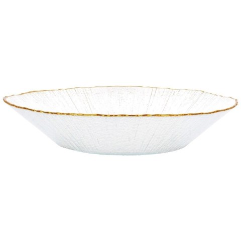 Miska Sałatkowa 20,5 cm 500 ml Szkło Złoty Rant Dekor VILDE