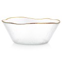 Miska Szklana 15 cm 500 ml Złoty Rant Nieregularna Mycie Ręczne VILDE