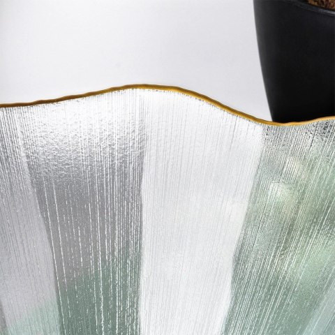 Miska Szklana 15 cm 500 ml Złoty Rant Nieregularna Mycie Ręczne VILDE